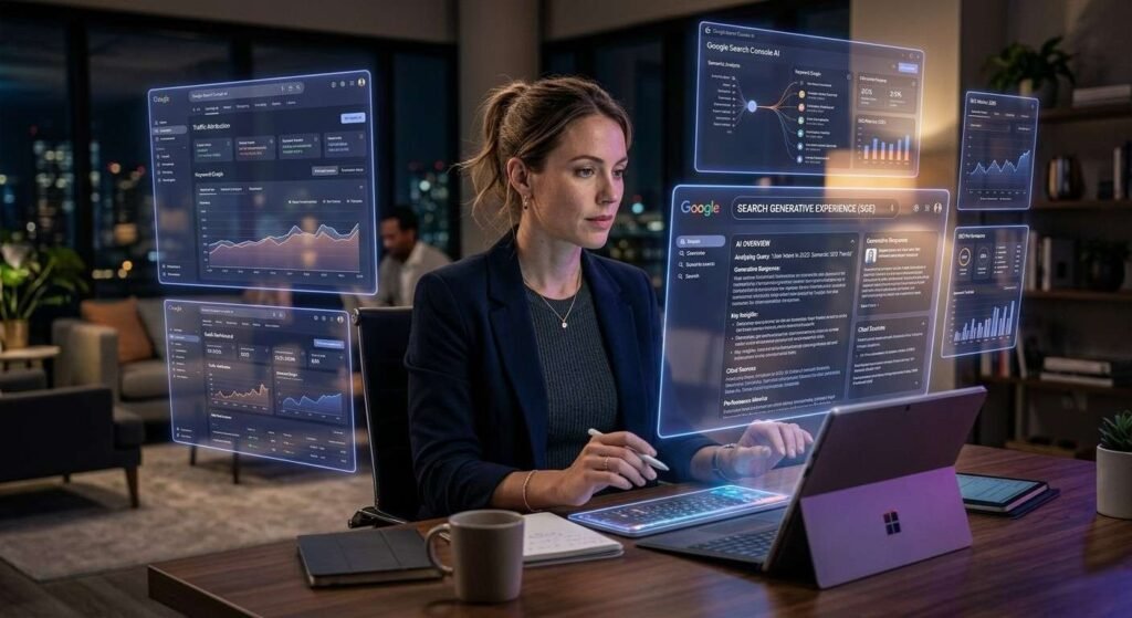 Semantic SEO and AI search ecosystem visualization for modern websites